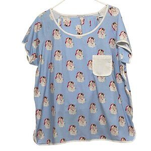 Little Lamb & Co Womens Pajama Top Pants Set XL Santa Claus Christmas Holiday